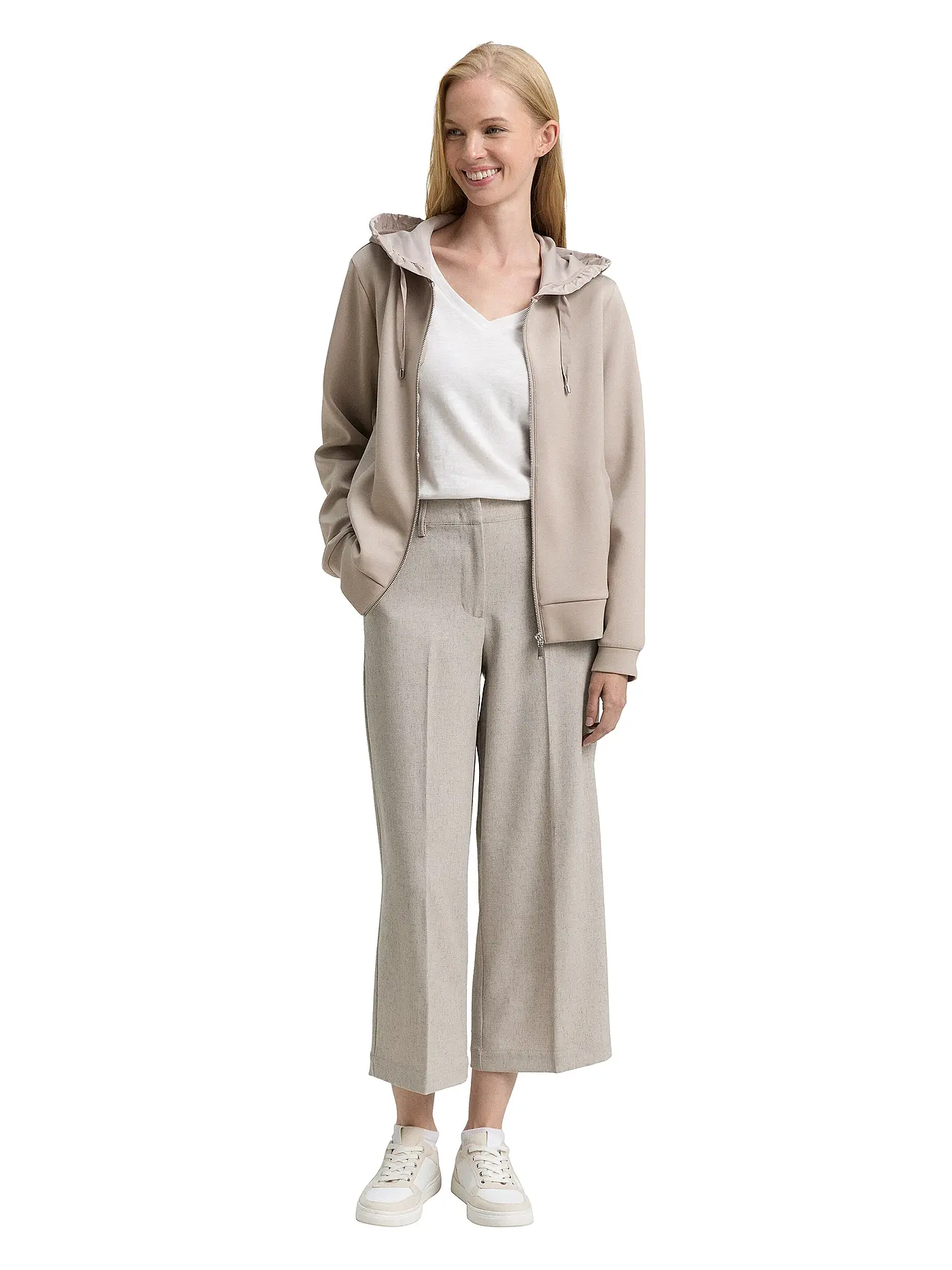 TOM TAILOR | Sweatjacke | beige